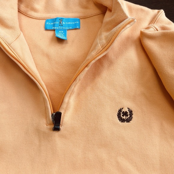 Fairway & Greene Pureformance Mens Large Sweatshirt Pima Cotton 1/4 Zip Orange - Picture 3 of 10